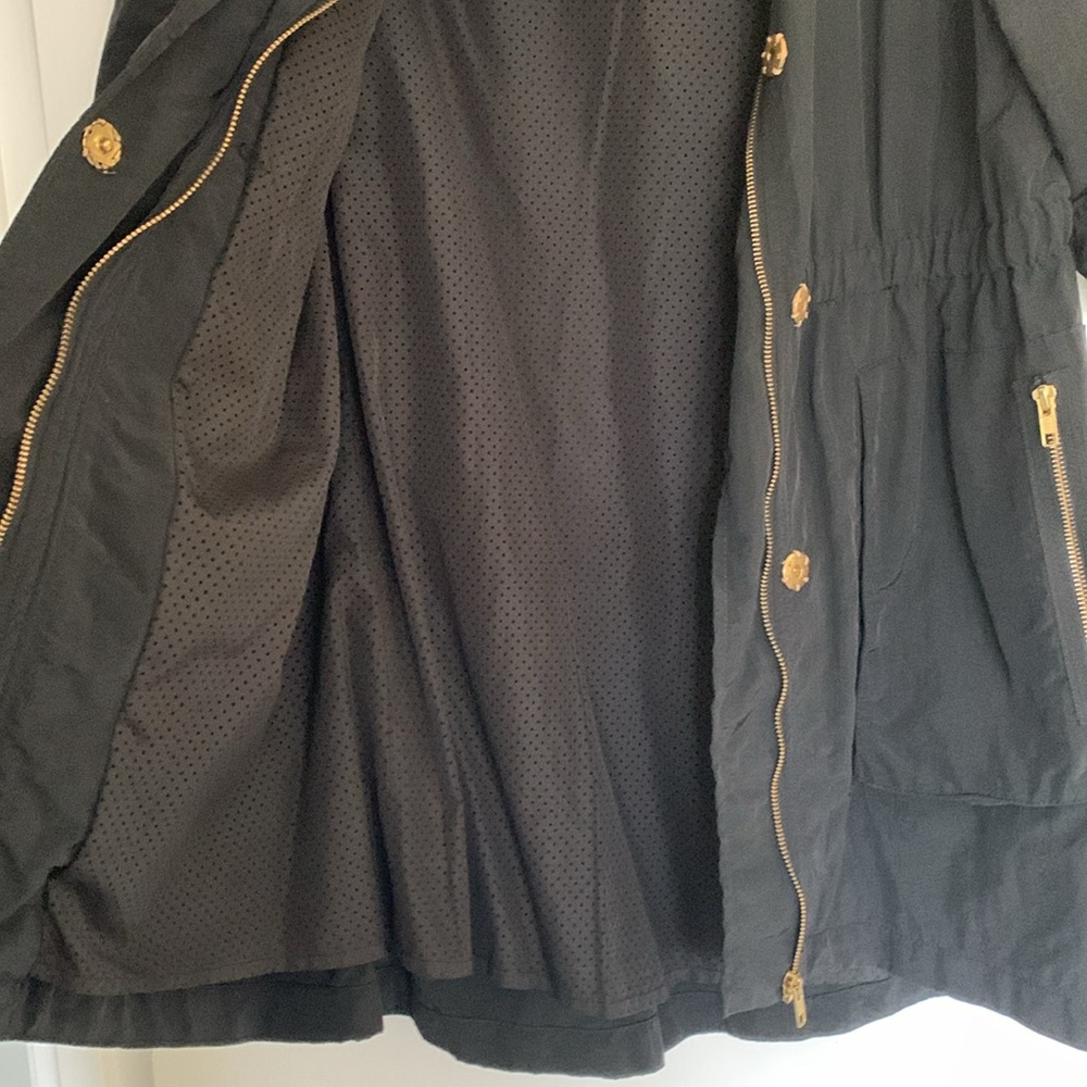 Millard Fillmore Black Spring Fall jkt ,3/4 sleeves,snaps zipper,hidden-hood❤️❤️ - Picture 9 of 14